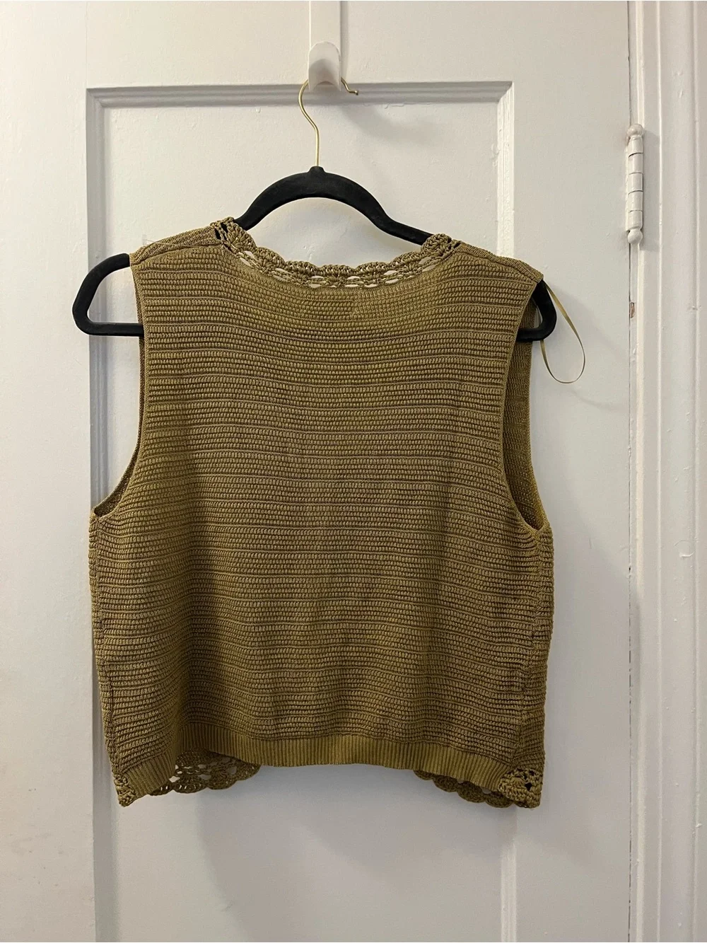AnnieWear Crochet Button Down Sweater Vest | size medium - Picture 5 of 5
